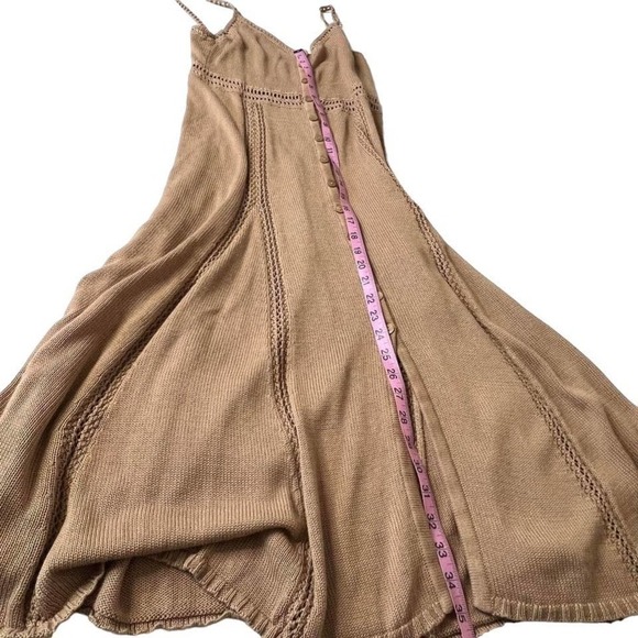 LPA Knit Dress Crotched Midi Semi Sheer Tan‎ Nude Size S - Picture 12 of 13